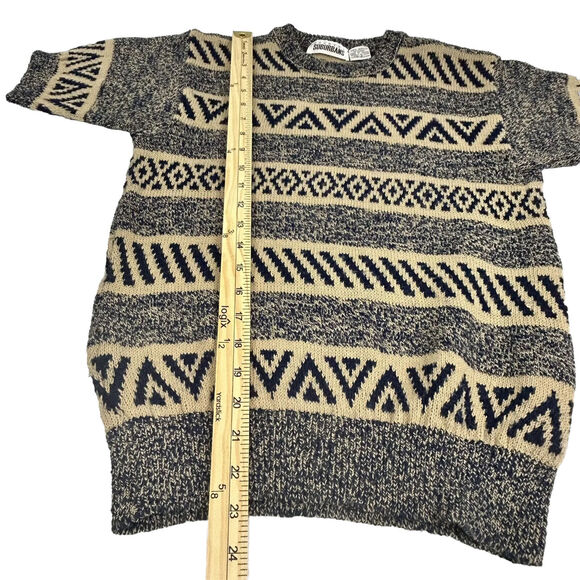 VTG Country Suburbans Womens S Knit Blouse Top Short Sleeve Stretch Geometric - Picture 5 of 8